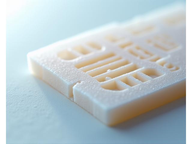 Extremely close-up shot of micro-features and thin-walled ceramic structures, showing intricate detail